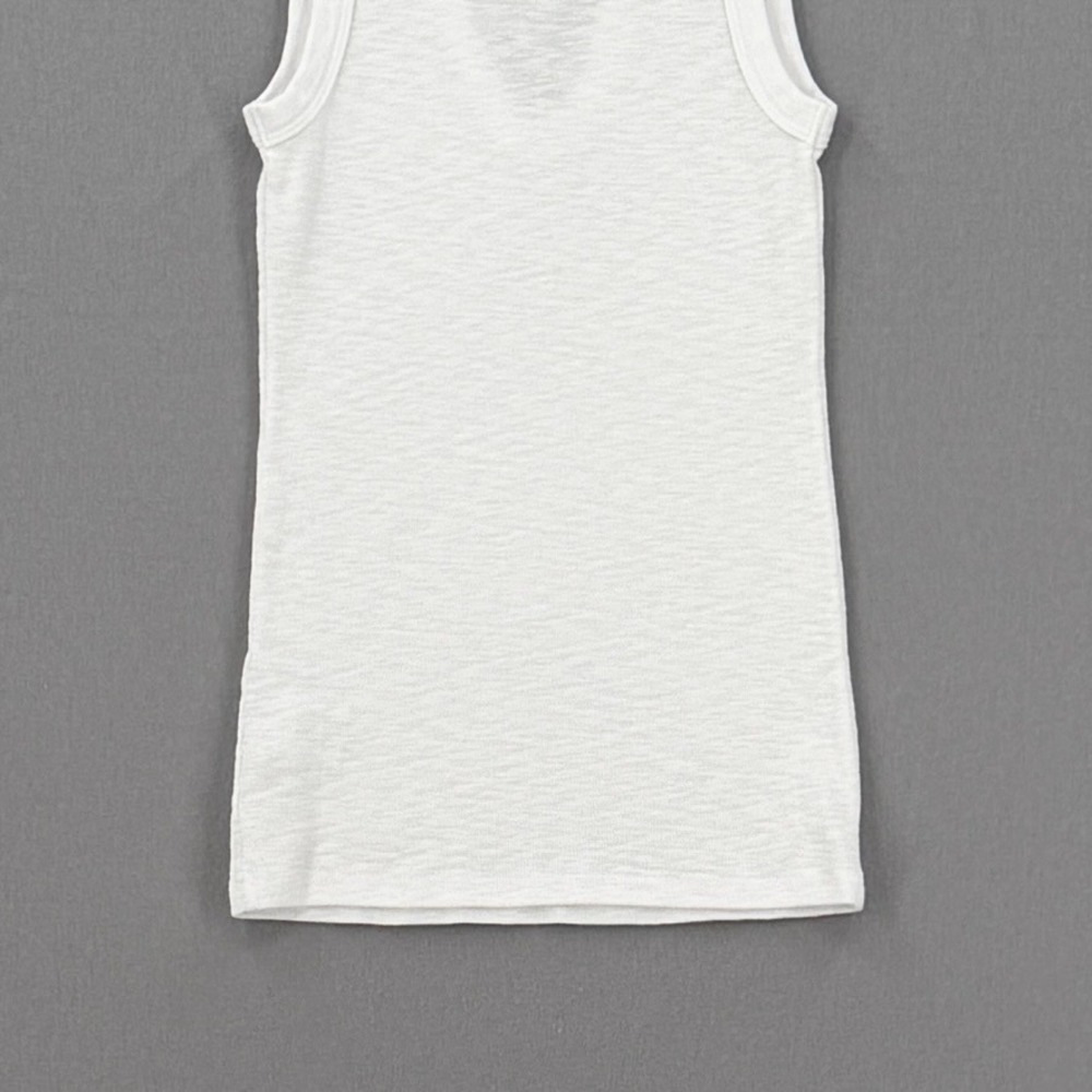 ENZA COSTA Textured Rib Sleeveless U Neck Tank Top Womens XS White Quite Luxury - Picture 9 of 16